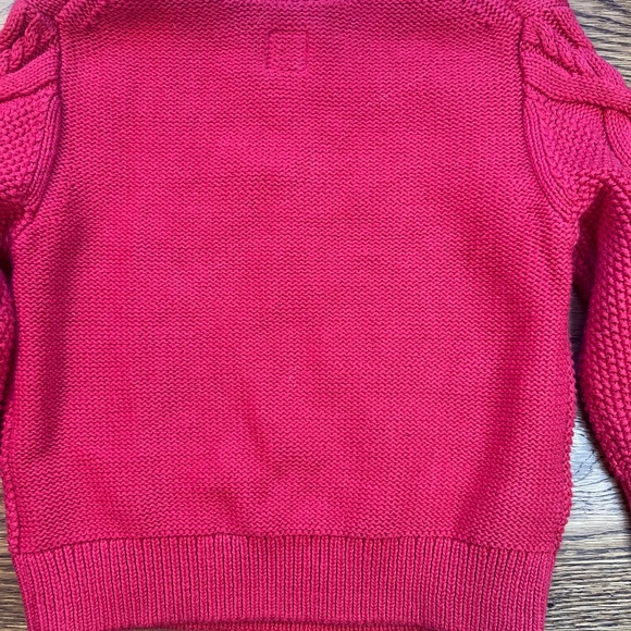 Baby GAP Kids Solid Christmas Holiday Red Cable Knit Sweater Size 18-24 Months - Picture 9 of 10